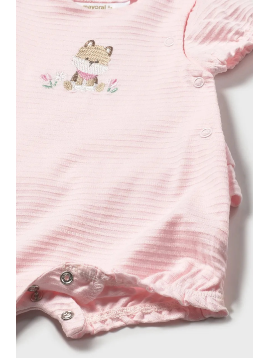 MAYORAL NEWBORN RAMPERS PAJAC DLA DZIEWCZYNKI RÓŻOWY Z PIESKIEM 1705/93
