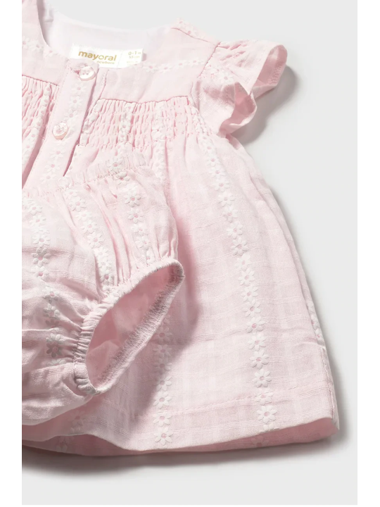 MAYORAL NEWBORN SUKIENKA DLA DZIEWCZYNKI Z MAJTKAMI  RÓŻOWA W KWIATUSZKI 1805/42