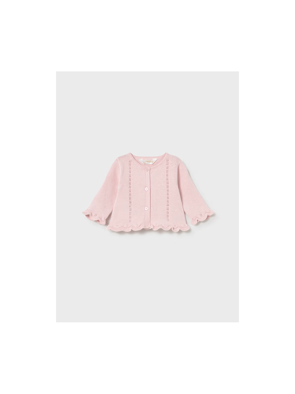 MAYORAL NEWBORN  KOMPLET BLUZKA SWETEREK I MAJTECZKI RÓŻÓWO BIAŁY 1287/50