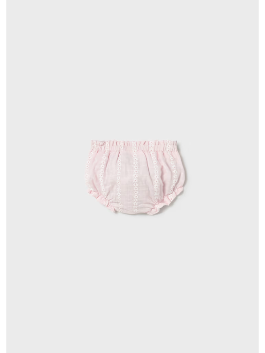 MAYORAL NEWBORN  KOMPLET BLUZKA SWETEREK I MAJTECZKI RÓŻÓWO BIAŁY 1287/50