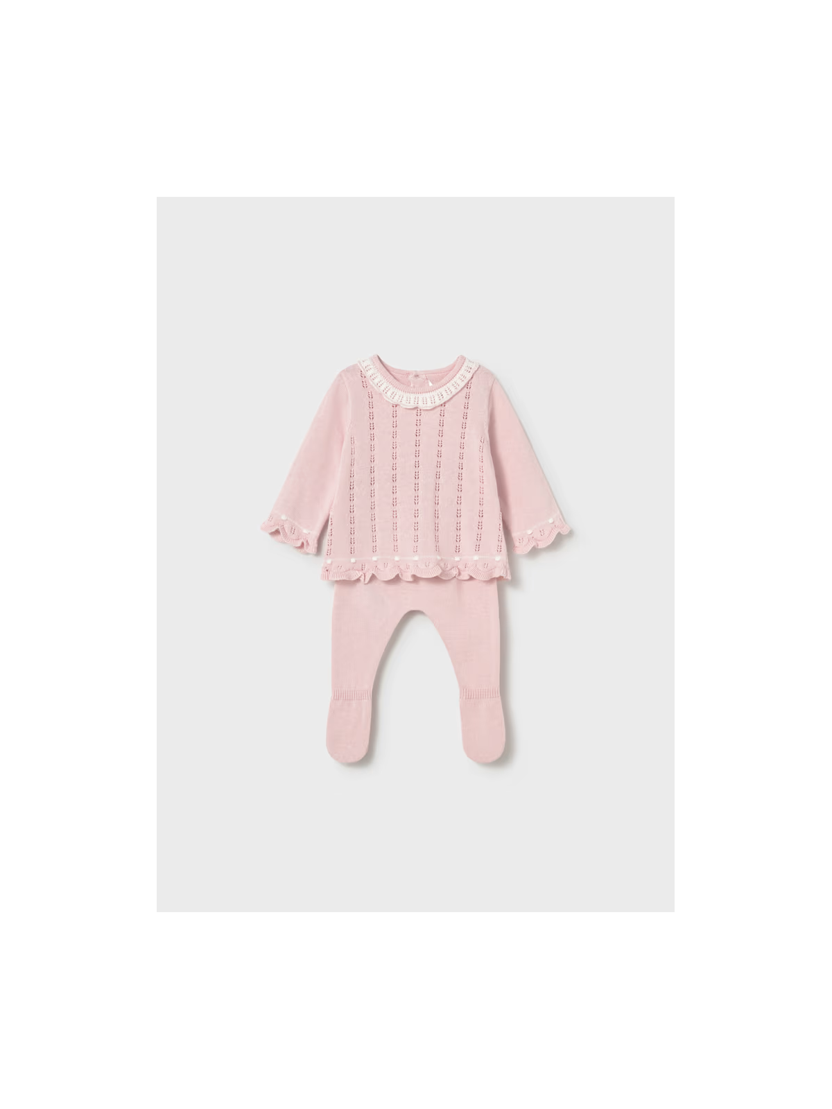 MAYORAL NEWBORN  KOMPLET  SWETEREK I PÓŁŚPIOCHY RÓZÓWY 1594/10