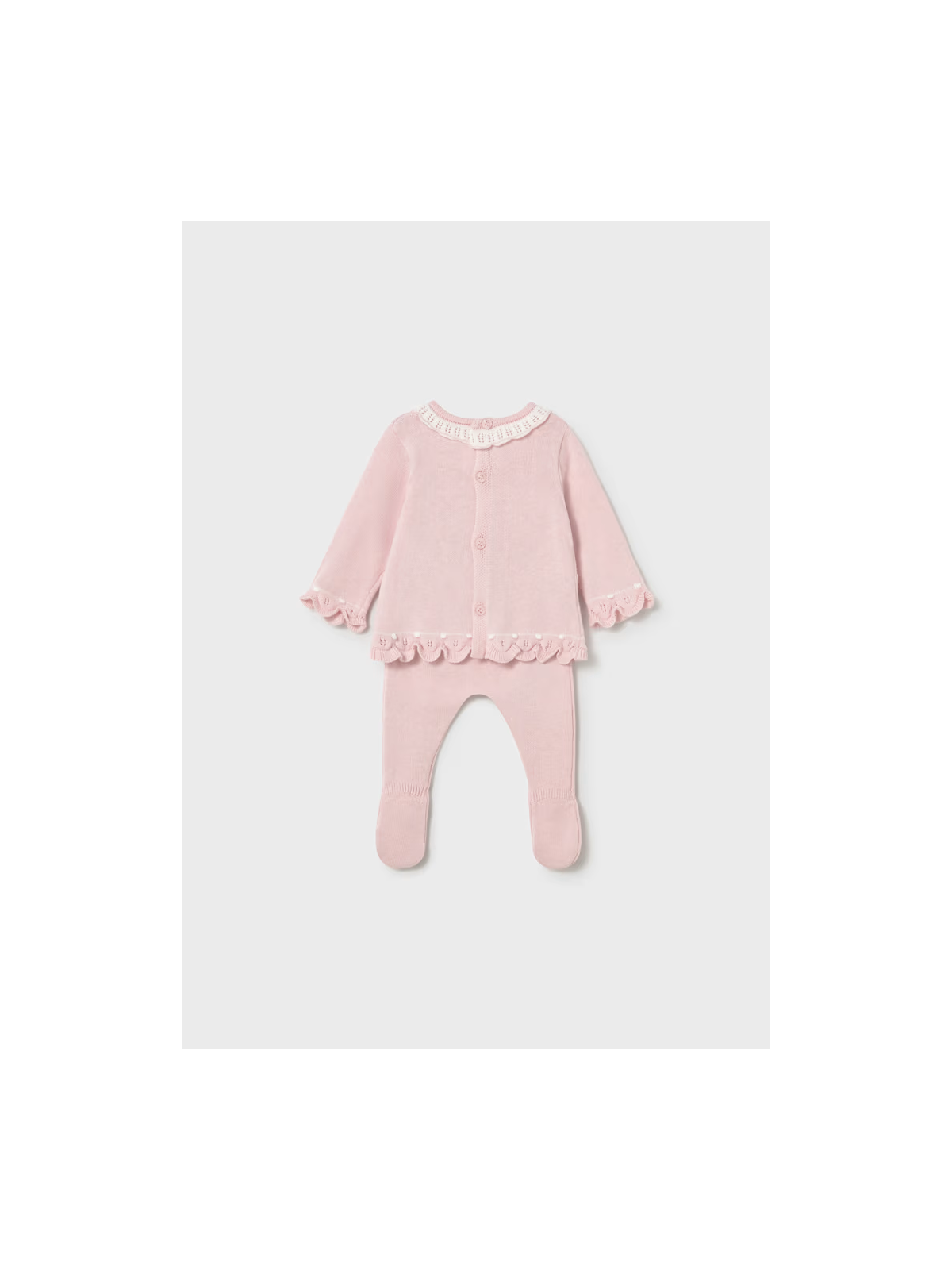 MAYORAL NEWBORN  KOMPLET  SWETEREK I PÓŁŚPIOCHY RÓZÓWY 1594/10