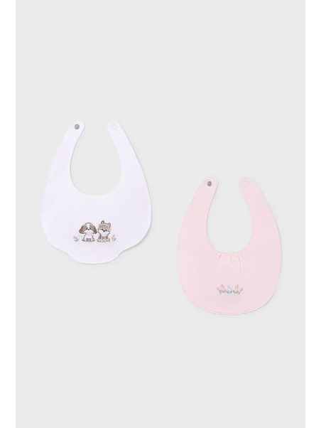 MAYORAL NEWBORN ZESTAW DWÓCH ŚLINIACZKÓW DLA DZIEWCZYNKI 9077/44