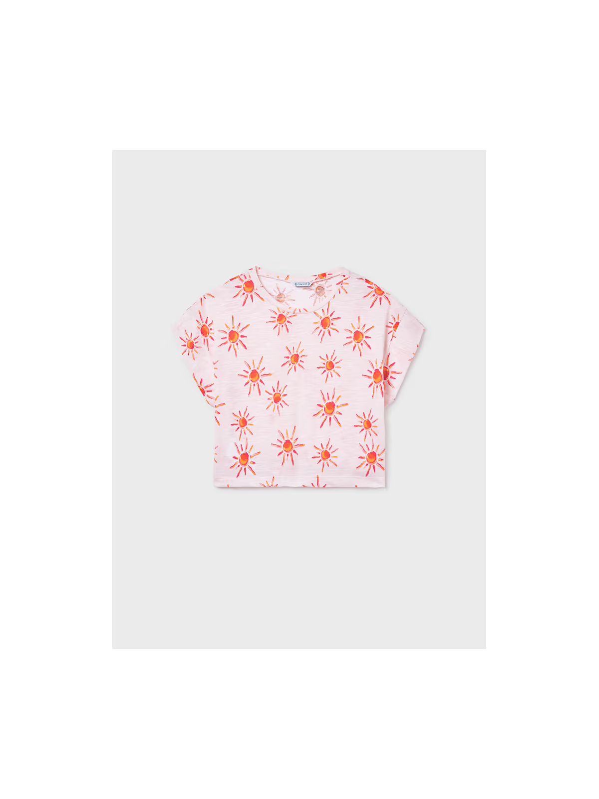 MAYORAL KOSZULKA BLUZKA T-SHIRT DLA DZIEWCZYNKI KRÓTKI RĘKAWEK Z NADRUKIEM W SŁONECZKA 6012/19