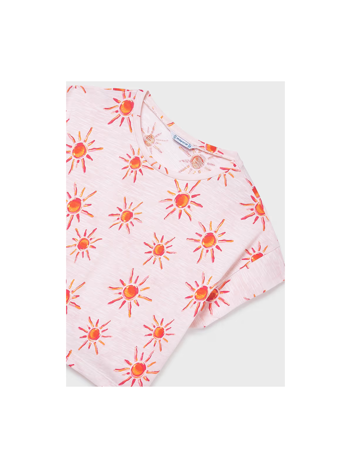 MAYORAL KOSZULKA BLUZKA T-SHIRT DLA DZIEWCZYNKI KRÓTKI RĘKAWEK Z NADRUKIEM W SŁONECZKA 6012/19