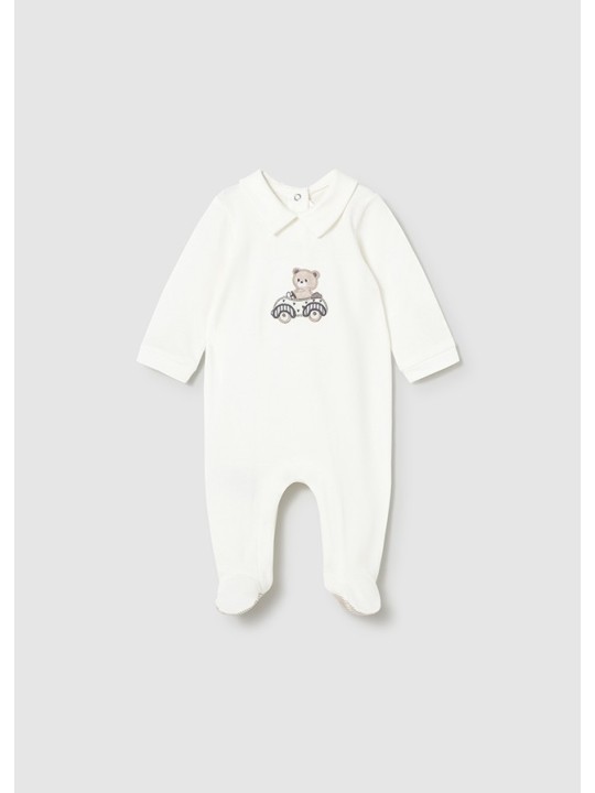 MAYORAL NEWBORN PAJAC ŚPIOCHY DLA CHŁOPCA KREMOWE Z MISIEM 1716/92