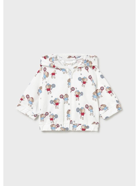 MAYORAL NEWBORN KOMPLET BLUZA ROZPINANA KOSZULKA Z KRÓTKIM RĘKAWEM I SPODNIE DRESOWE CZERWONE 1893/31