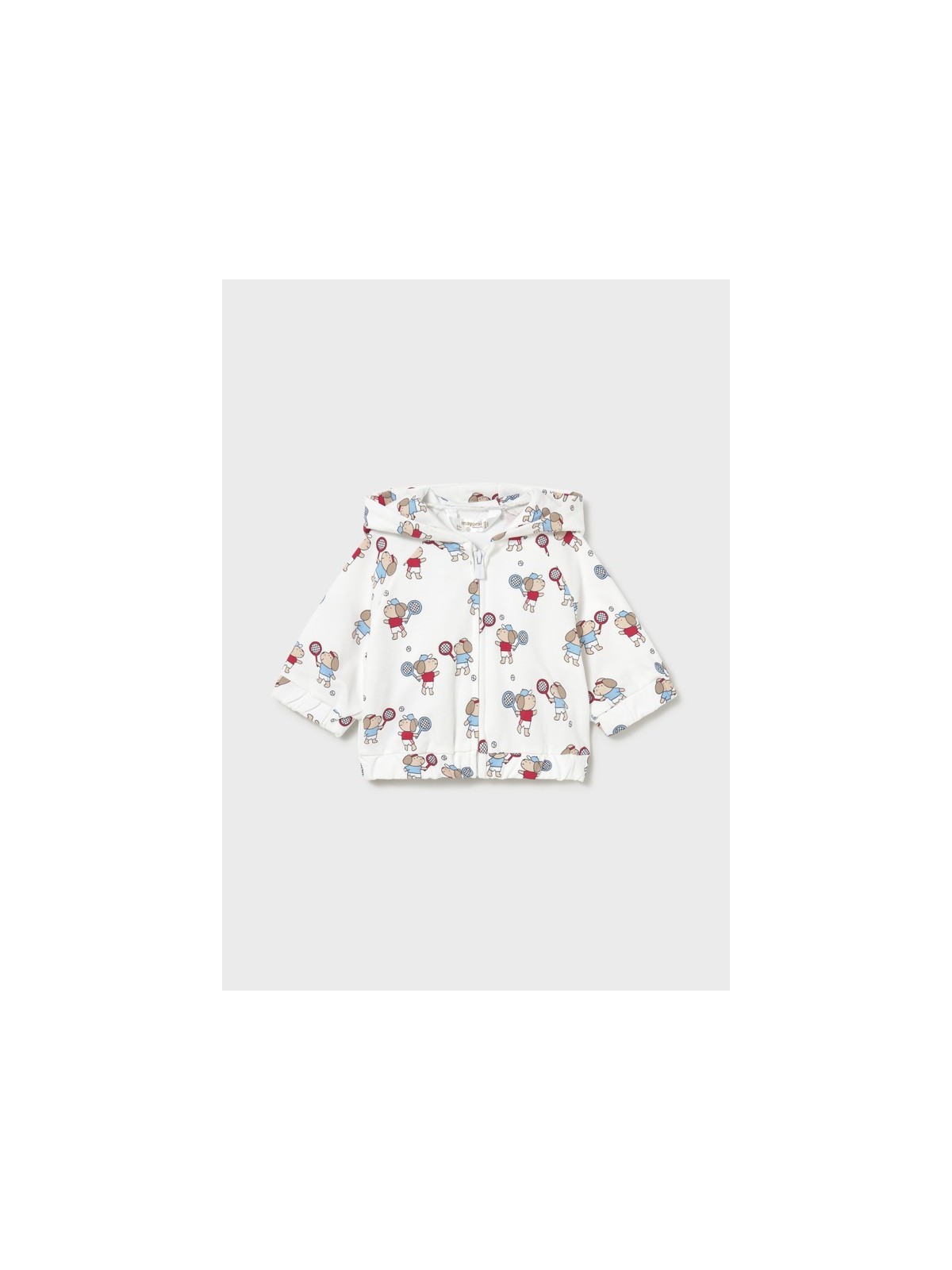 MAYORAL NEWBORN KOMPLET BLUZA ROZPINANA KOSZULKA Z KRÓTKIM RĘKAWEM I SPODNIE DRESOWE CZERWONE 1893/31