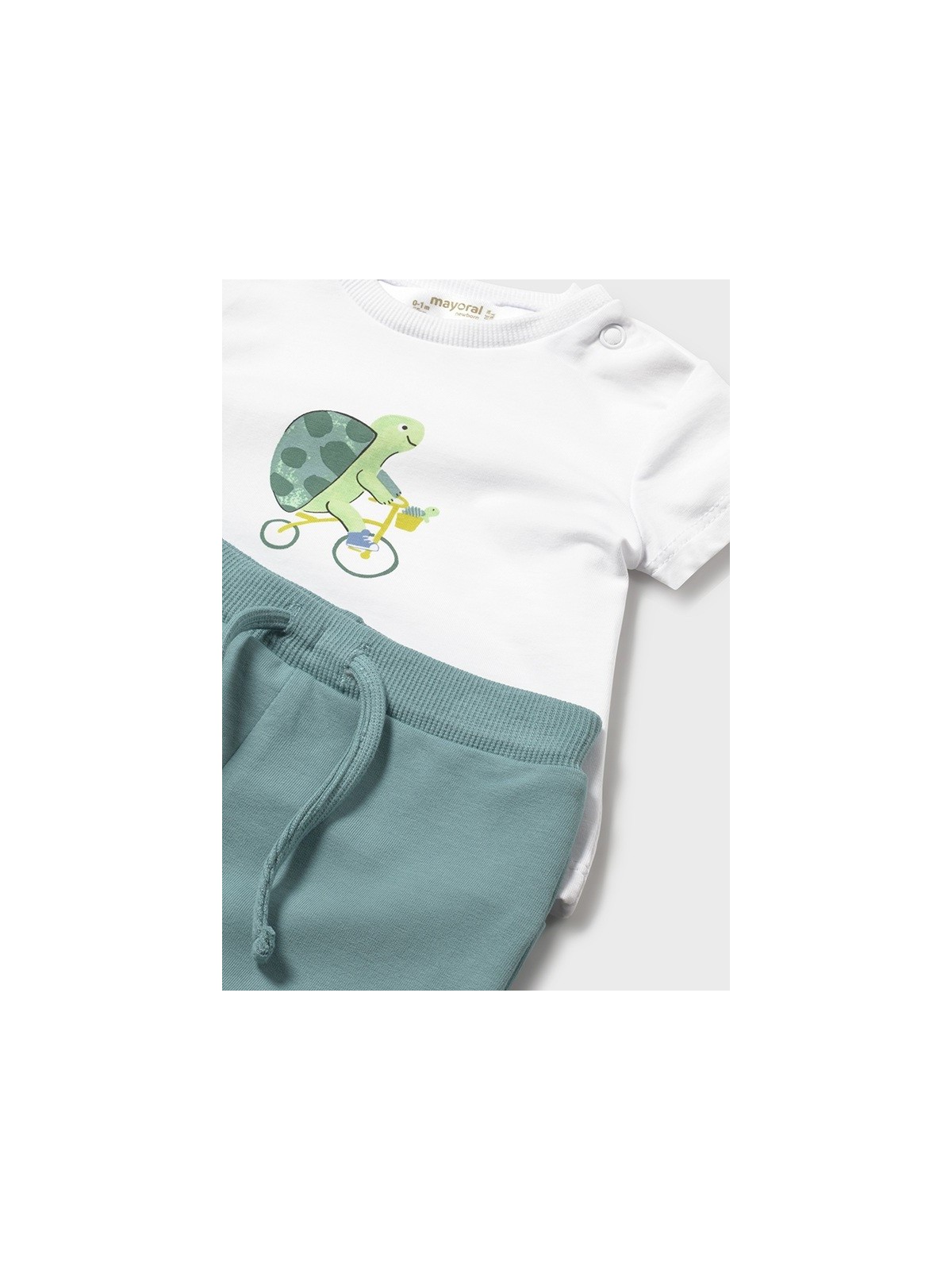 MAYORAL NEWBORN KOMPLET BLUZA ROZPINANA KOSZULKA Z KRÓTKIM RĘKAWEM I SPODNIE DRESOWE 1893/30