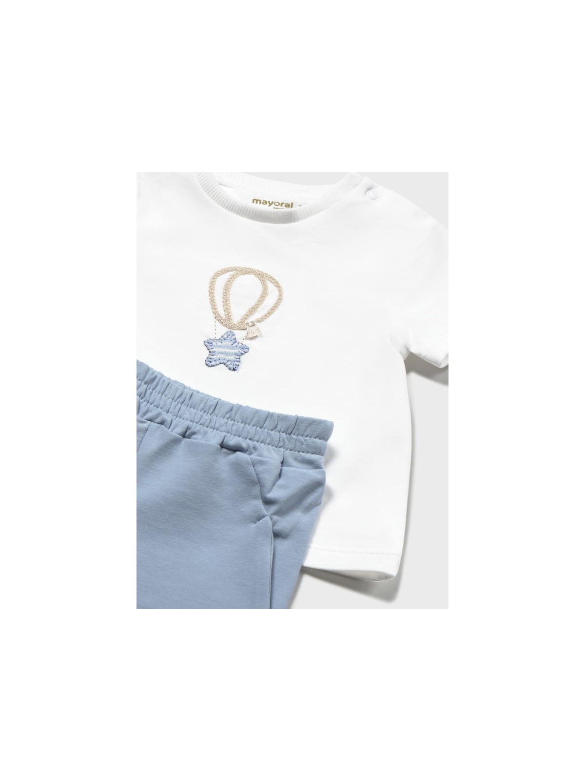 MAYORAL NEWBORN KOMPLET BLUZA ROZPINANA KOSZULKA Z KRÓTKIM RĘKAWEM I SPODNIE DRESOWE 1892/94