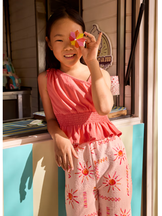 MAYORAL KOMPLET LETNI  DLA DZIEWCZYNKI TOP NA JEDNO RAMIĘ PLUS SPODNIE 6561/19