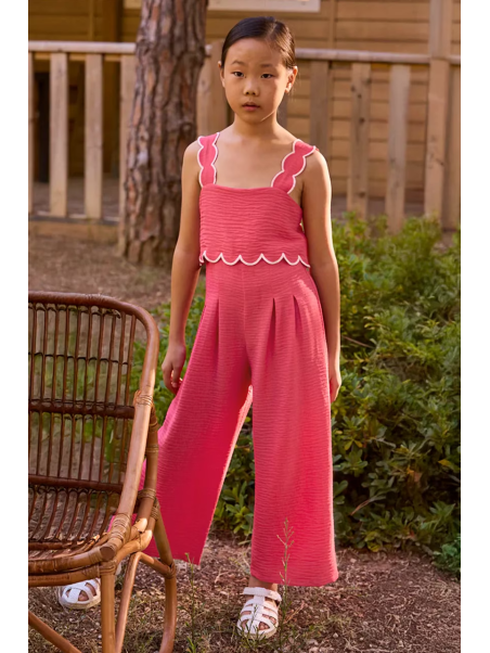 MAYORAL KOMBINEZON DLA DZIEWCZYNKI NA RAMIĄCZKACH KORALOWY 6872/78