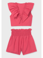MAYORAL KOMPLET DLA DZIEWCZYNKI KRÓTKIE SPODENKI I BLUZKA Z FALBANKĄ 6207/78