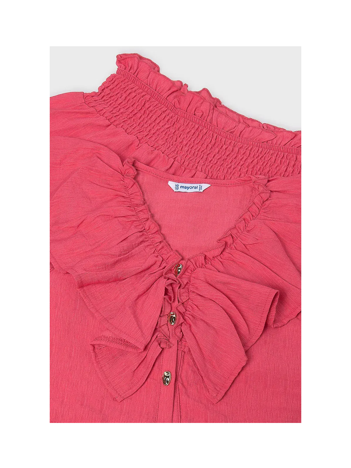 MAYORAL KOMPLET DLA DZIEWCZYNKI KRÓTKIE SPODENKI I BLUZKA Z FALBANKĄ 6207/78