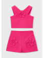 MAYORAL KOMPLET DLA DZIEWCZYNKI Z OZDOBNYMI KWIATKAMI RÓŻ FUKSJA 3948/94