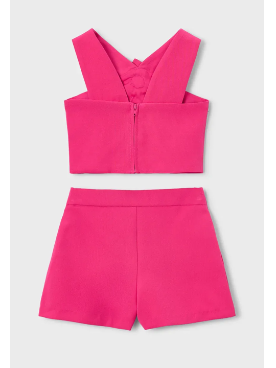 MAYORAL KOMPLET DLA DZIEWCZYNKI Z OZDOBNYMI KWIATKAMI RÓŻ FUKSJA 3948/94