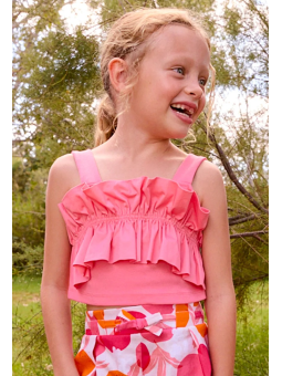 MAYORAL BLUZKA TOP LETNI DLA DZIEWCZYNKI Z MARSZCZENIAMI 3025/40