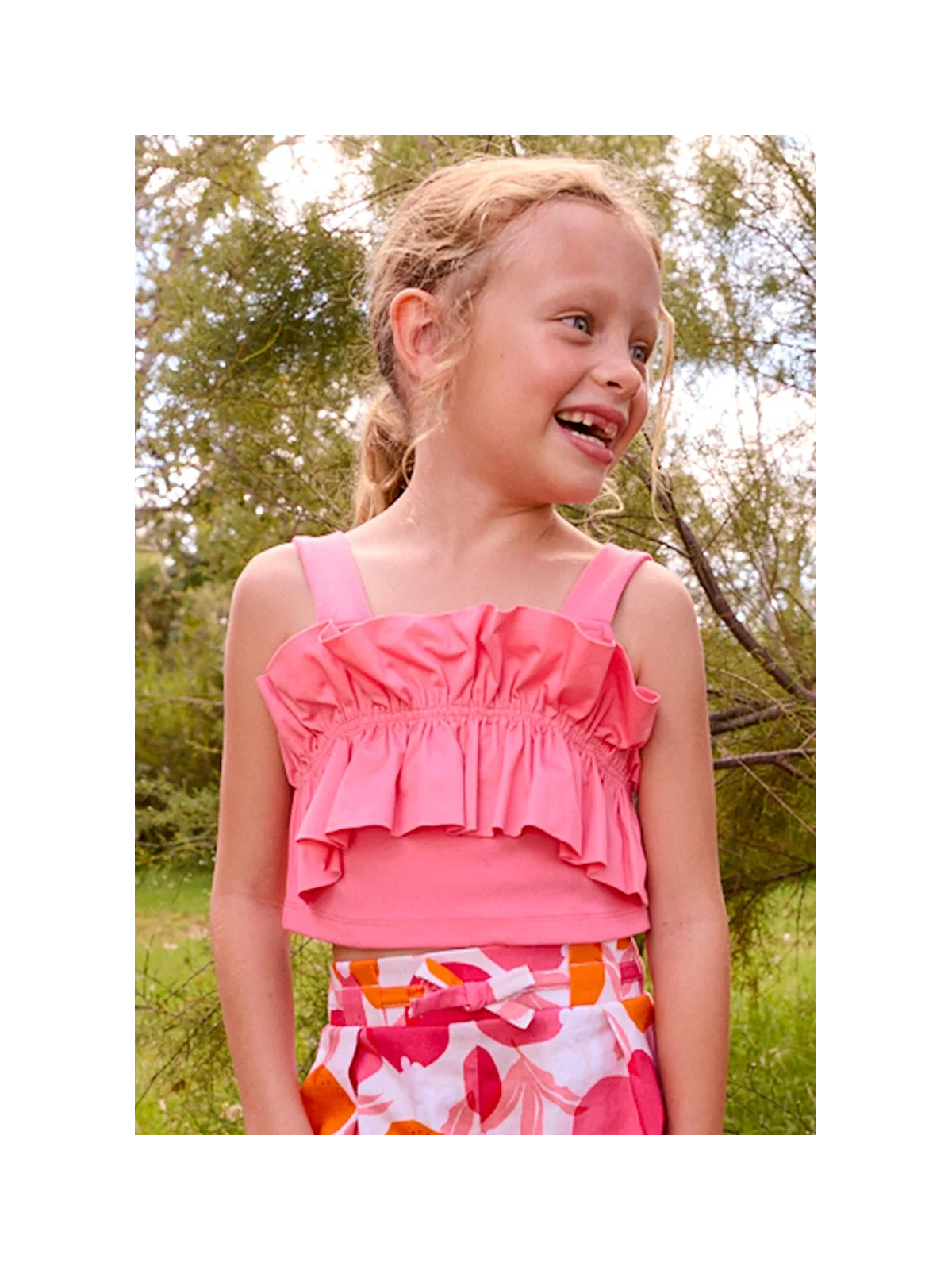 MAYORAL BLUZKA TOP LETNI DLA DZIEWCZYNKI Z MARSZCZENIAMI 3025/40