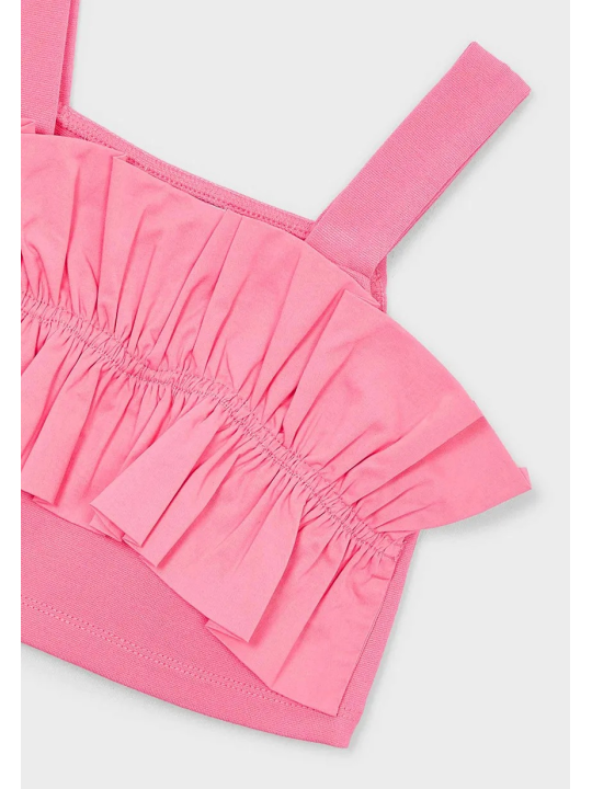 MAYORAL BLUZKA TOP LETNI DLA DZIEWCZYNKI Z MARSZCZENIAMI 3025/40