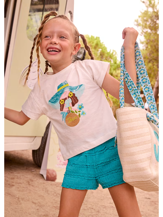 MAYORAL KOMPLET DLA DZIEWCZYNKI KRÓTKIE SPODENKI I BLUZKA 3231/74