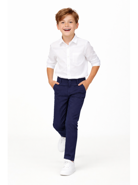 KARA CETIN  SPODNIE CHINO MATERIAŁOWE DLA CHŁOPCA GRANAT KARACETIN