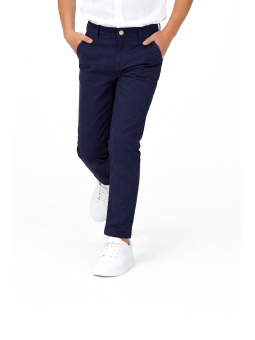 KARA CETIN  SPODNIE CHINO MATERIAŁOWE DLA CHŁOPCA GRANAT KARACETIN