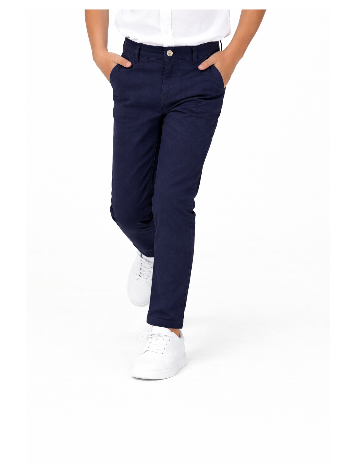 KARA CETIN  SPODNIE CHINO MATERIAŁOWE DLA CHŁOPCA GRANAT KARACETIN