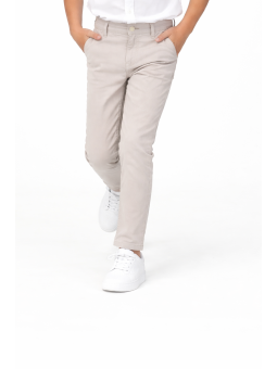 KARA CETIN  SPODNIE CHINO MATERIAŁOWE DLA CHŁOPCA JASNY SZARY  KARACETIN