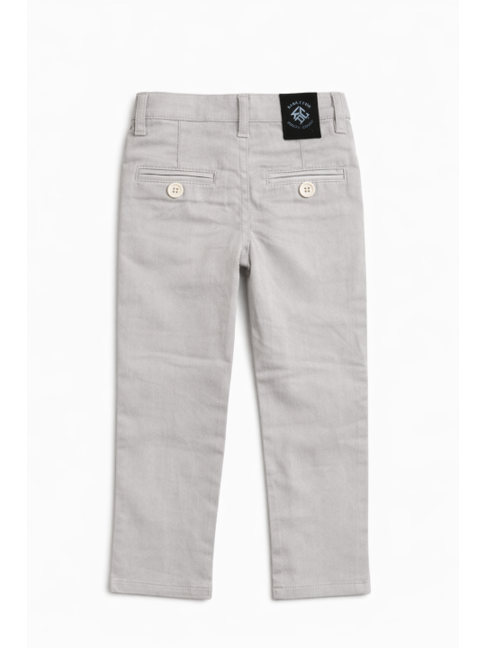 KARA CETIN  SPODNIE CHINO MATERIAŁOWE DLA CHŁOPCA JASNY SZARY  KARACETIN