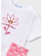MAYORAL KOMPLET DLA DZIEWCZYNKI KOSZULKA NA KRÓTKI RĘKAW LEGINSY 3727/40