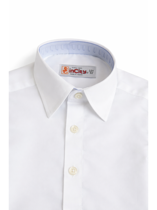 INCITY  KOSZULA BIAŁA GŁADKA KLASYCZNA DLA CHLOPCA 3388
