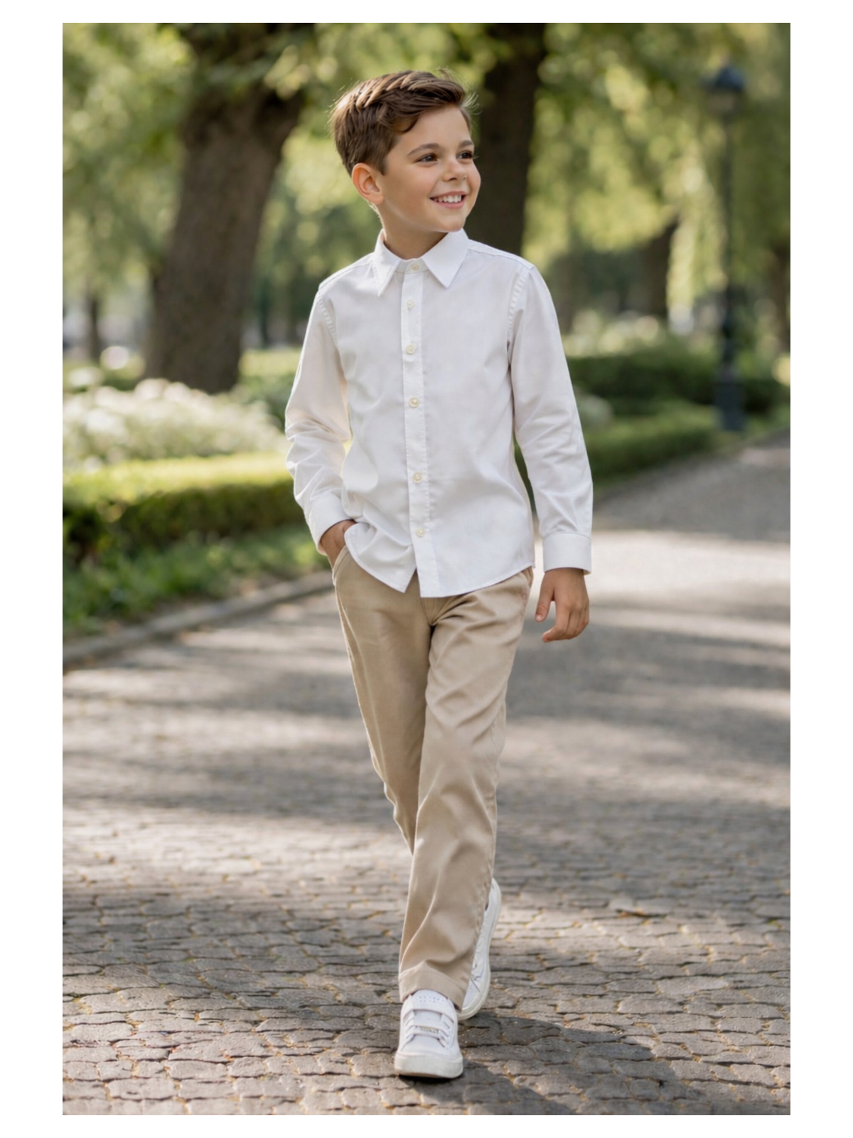 INCITY  KOSZULA BIAŁA GŁADKA KLASYCZNA DLA CHLOPCA 3388