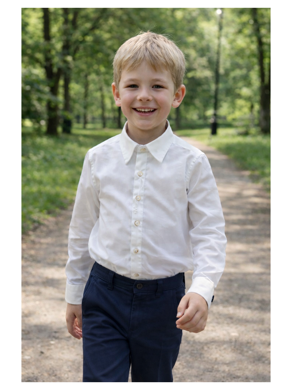 INCITY  KOSZULA BIAŁA GŁADKA KLASYCZNA DLA CHLOPCA 3388