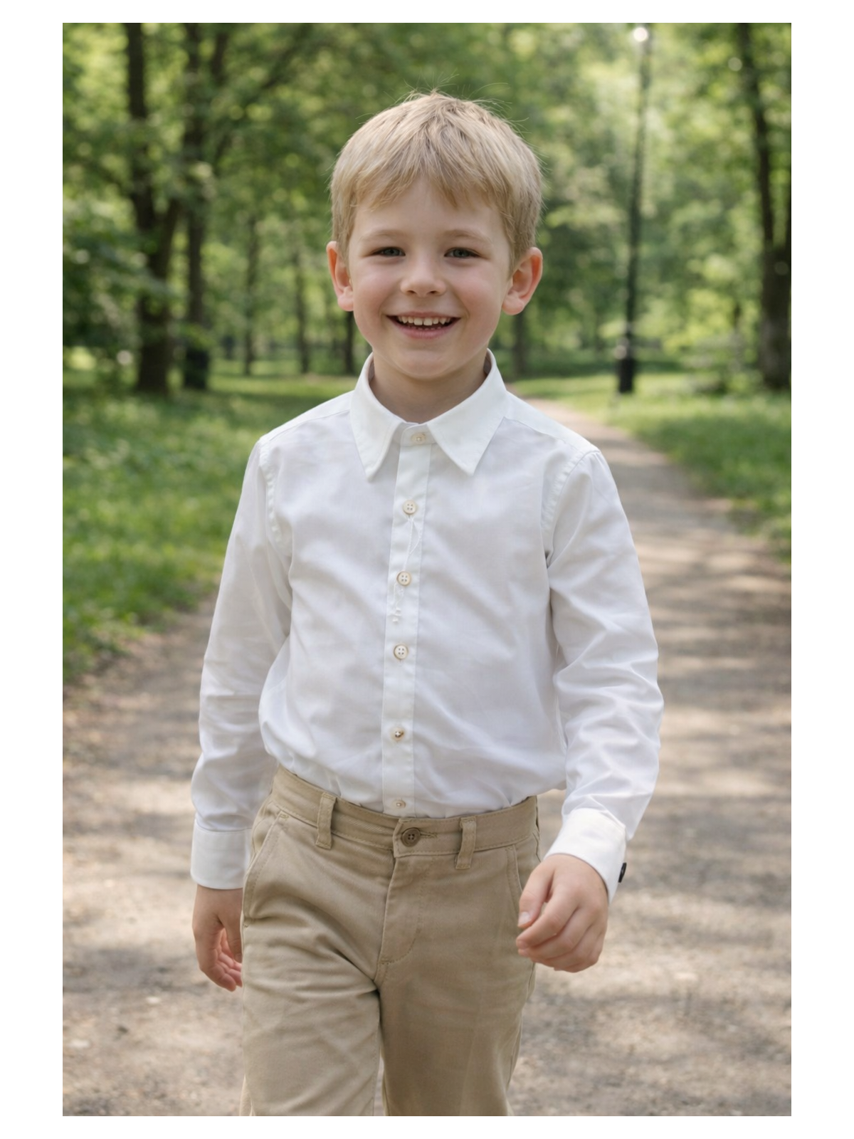 INCITY  KOSZULA BIAŁA GŁADKA KLASYCZNA DLA CHLOPCA 3388