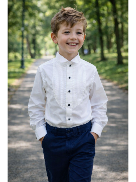 INCITY KOSZULA DLA CHŁOCA Z PLISOWANYM PRZODEM 3501