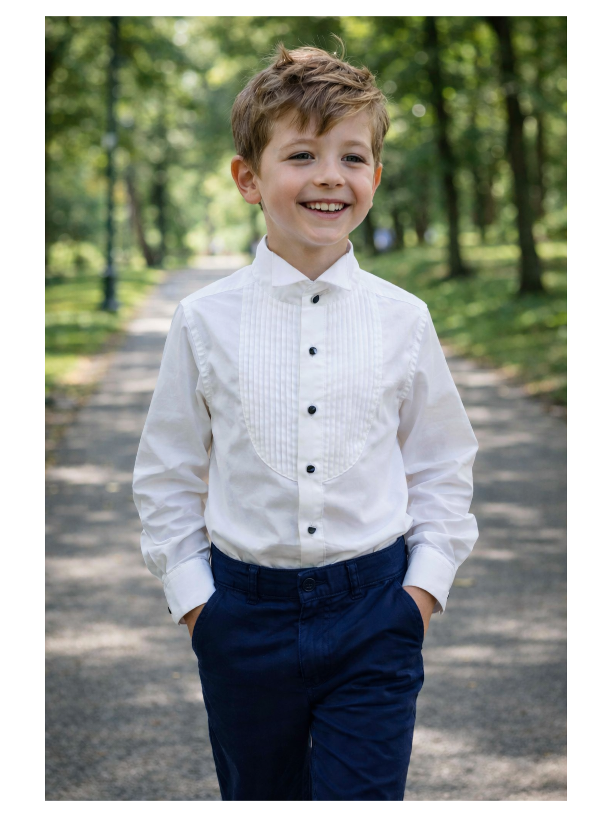 INCITY KOSZULA DLA CHŁOCA Z PLISOWANYM PRZODEM 3501