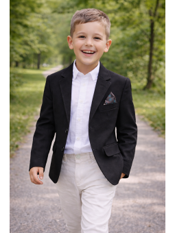 GIOVANNI PERA GŁADKA MARYNARKA DLA CHŁOPCA CZARNA 606