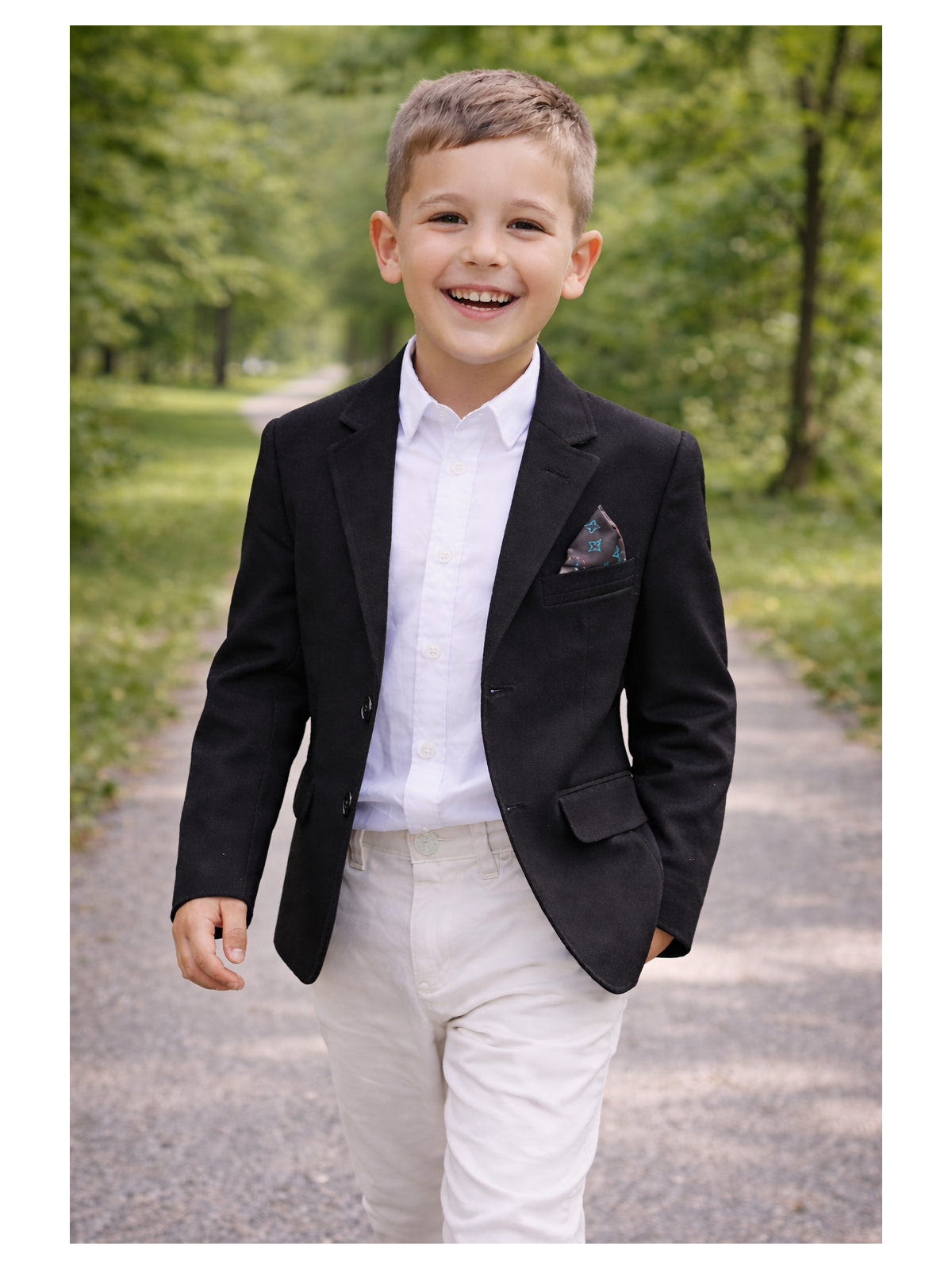 GIOVANNI PERA GŁADKA MARYNARKA DLA CHŁOPCA CZARNA 606