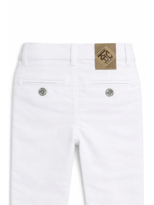 KARA CETIN  SPODNIE CHINO MATERIAŁOWE DLA CHŁOPCA BIAŁE KARACETIN