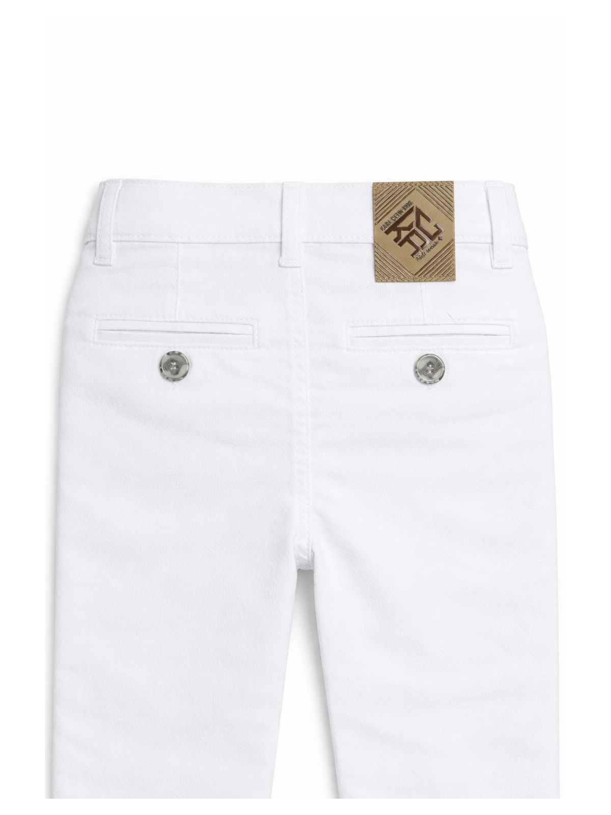 KARA CETIN  SPODNIE CHINO MATERIAŁOWE DLA CHŁOPCA BIAŁE KARACETIN