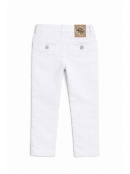 KARA CETIN  SPODNIE CHINO MATERIAŁOWE DLA CHŁOPCA BIAŁE KARACETIN