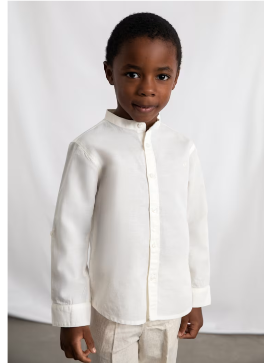 MAYORAL KOSZULA NA STÓJCE NA DŁUGI RĘKAW Z DOMIESZKĄ LNU  DLA CHŁOPCA 3118/30