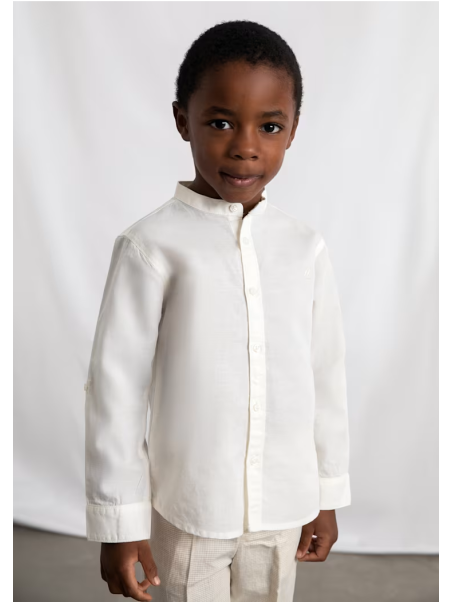 MAYORAL KOSZULA NA STÓJCE NA DŁUGI RĘKAW Z DOMIESZKĄ LNU  DLA CHŁOPCA 3118/30