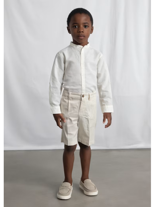 MAYORAL KOSZULA NA STÓJCE NA DŁUGI RĘKAW Z DOMIESZKĄ LNU  DLA CHŁOPCA 3118/30