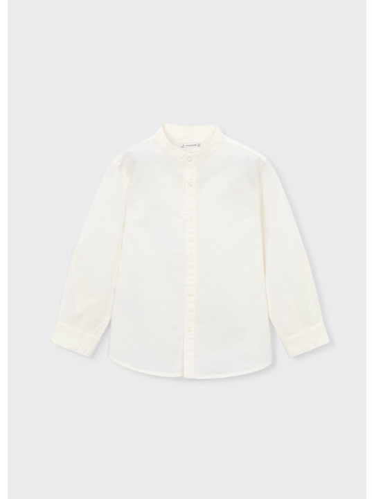 MAYORAL KOSZULA NA STÓJCE NA DŁUGI RĘKAW Z DOMIESZKĄ LNU  DLA CHŁOPCA 3118/30