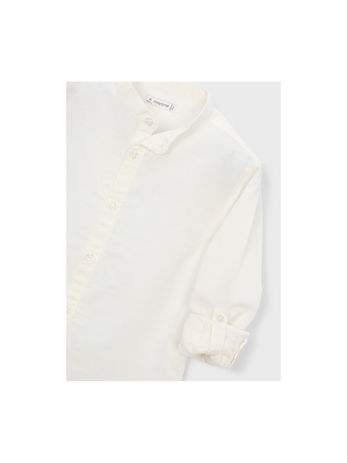 MAYORAL KOSZULA NA STÓJCE NA DŁUGI RĘKAW Z DOMIESZKĄ LNU  DLA CHŁOPCA 3118/30