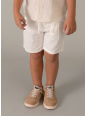 MAYORAL KRÓTKIE SPODENKI DLA CHŁOPCA Z DOMIESZKĄ LNU  BIAŁE 3202/55