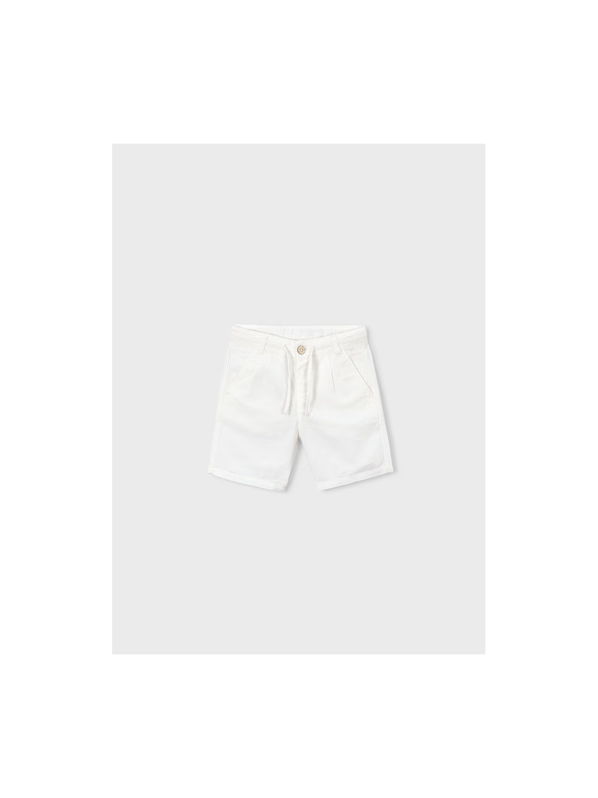 MAYORAL KRÓTKIE SPODENKI DLA CHŁOPCA Z DOMIESZKĄ LNU  BIAŁE 3201/55