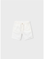 MAYORAL KRÓTKIE SPODENKI DLA CHŁOPCA Z DOMIESZKĄ LNU  BIAŁE 3201/55