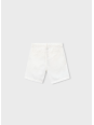MAYORAL KRÓTKIE SPODENKI DLA CHŁOPCA Z DOMIESZKĄ LNU  BIAŁE 3201/55